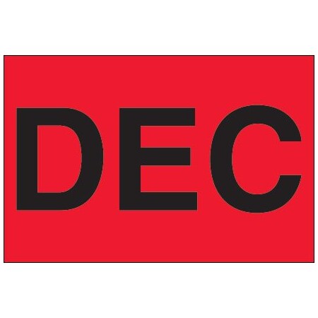 Bsc Preferred 2 x 3'' - ''DEC'' Fluorescent Red Months of the Year Labels BUY00021169